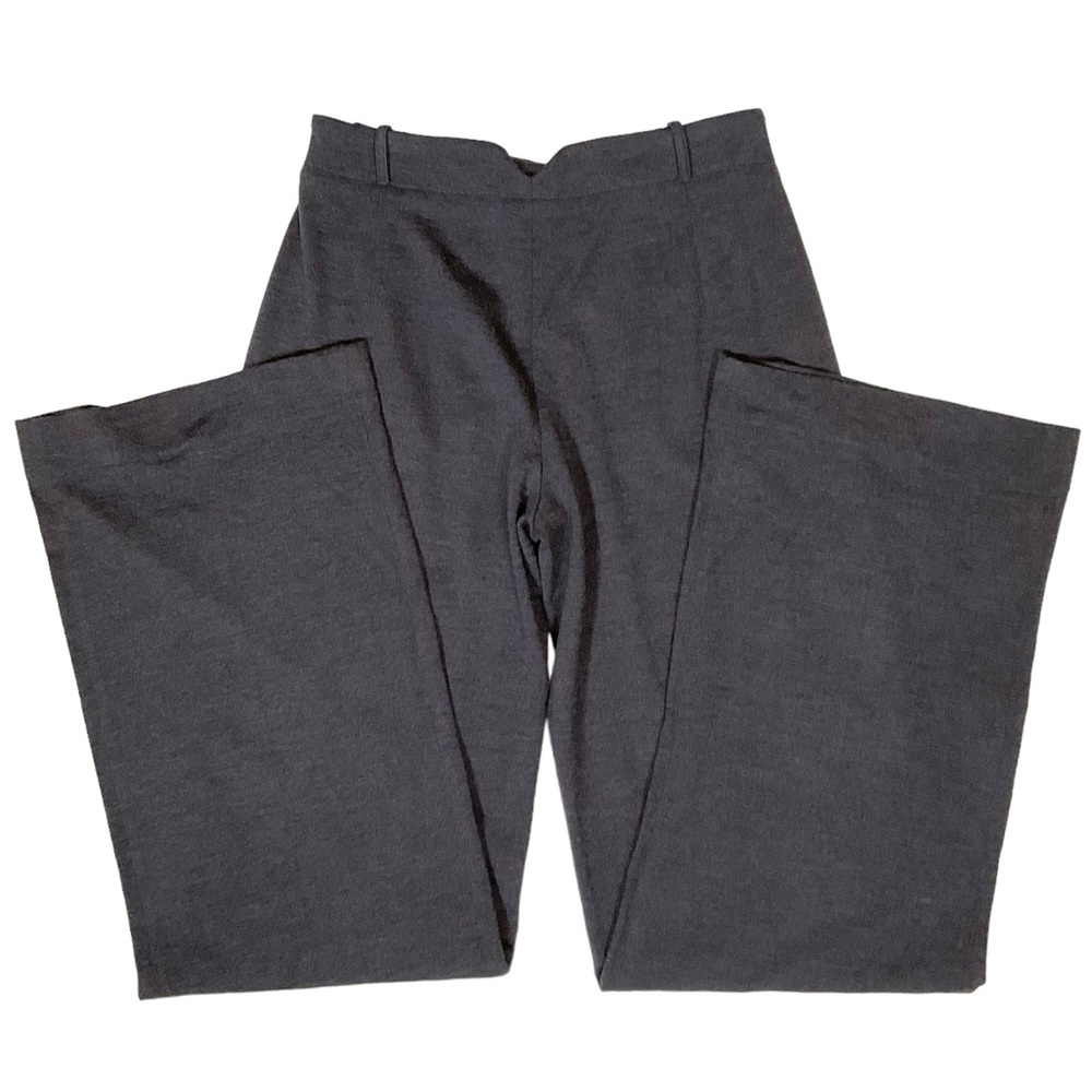 Faconnable Women’s High-Rise Wide Leg Trouser Gray Stretch Wool Dress Pa… - Picture 6 of 16